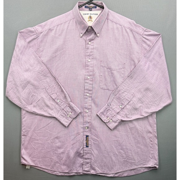 Tommy Hilfiger Other - Vintage Tommy Hilfiger Crest Oxford Shirt Purple Long Sleeve Men's 17.5 34/35 XL